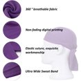 thumbnail image 4 of esafio Sweat-Wicking Head Wrap Dew Rag Skull Cap Quick-Drying Helmet Liner Hats for Men and Women,Purple, 4 of 7