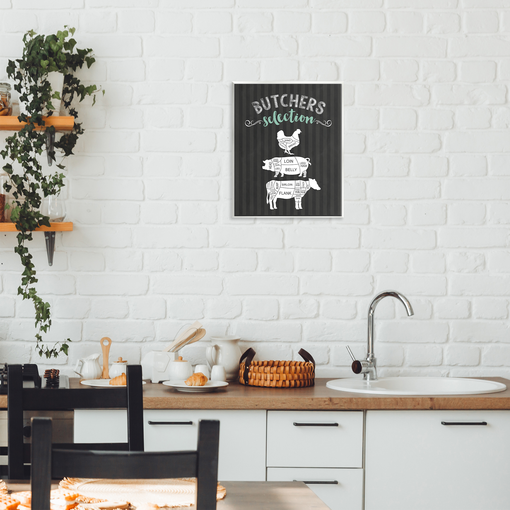Butchers Selection Animal Sections Wall Plaque Art, design by Lettered and Lined