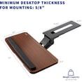 thumbnail image 6 of VIVO Adjustable Computer Keyboard and Mouse Platform Tray, Ergonomic Under Table Desk Mount Drawer Underdesk Shelf, Dark Wood Top, Black Frame, MOUNT-KB03D, 6 of 10