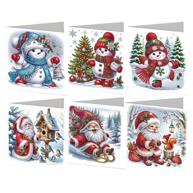 Kit Tarjetas Pintura Con Diamantes Imitación DQrwqpou 6 Uds Regalos Navidad