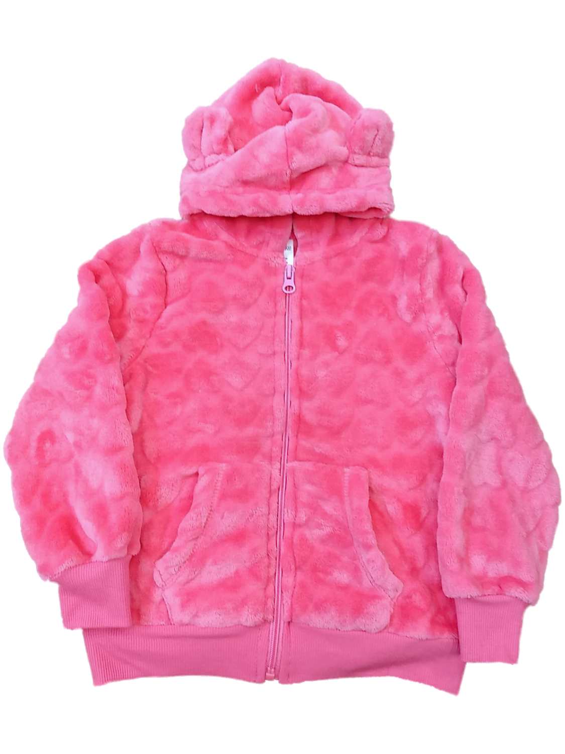 pink fuzzy zip up jacket