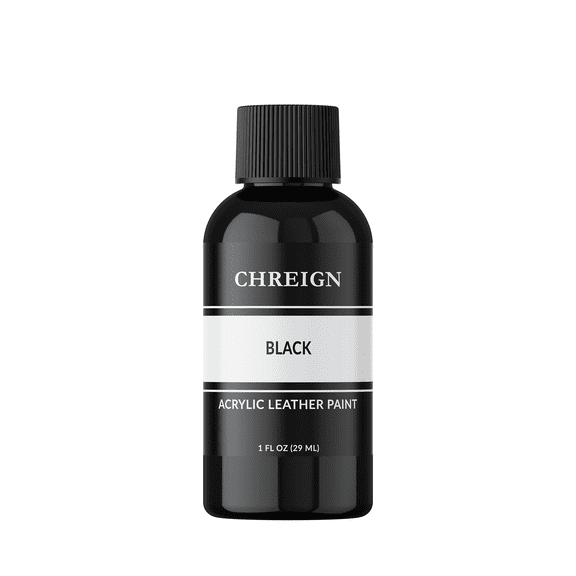 Chreign Acrylic Leather Paint, Black - Sneaker & Shoe Paint 1 oz.