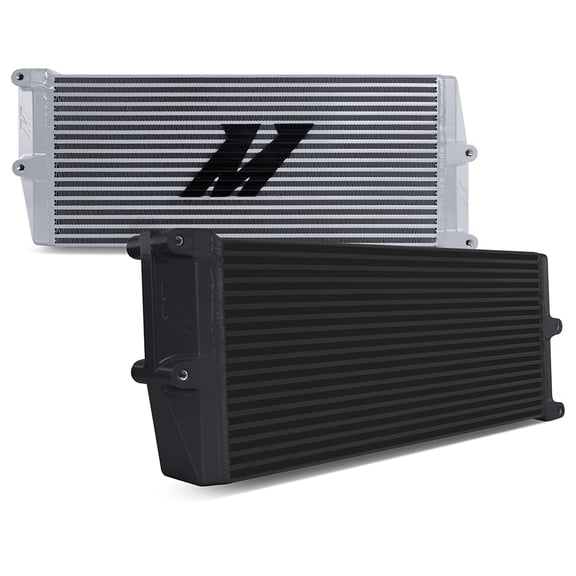 Mishimoto MMOC-OO-17BK Universal Heavy-Duty Bar-and-Plate Oil Cooler, 17" Core, Opposite-Side Outlets, Black