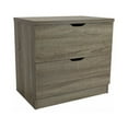 thumbnail image 2 of Beautiful Brown Finish Two Drawer Chest  With Metal Glides., 2 of 2