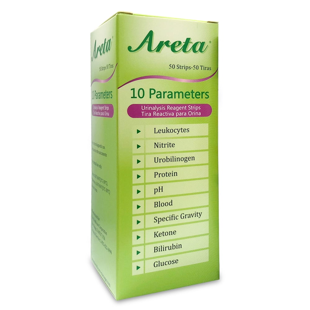 EasyHome Areta 10 Parameter Urinalysis Reagent Test Strips, 50 count
