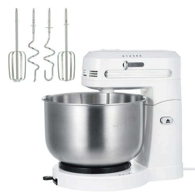 Batidora de mano Irfora Batidora de mano 250W 3.5L con 4 accesorios de acero inoxidable y 1 cuenco Mezclador de alimentos eléctrico de cocina con cabezal inclinable de 5 velocidades Enchufe de EE. Irfora Batidora de mano