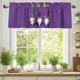 thumbnail image 2 of Mardi Gras Valances for Windows, 60 x 18in, Carnival Gnome Mask Deep Purple Theme Rod Pocket Kitchen Valance Curtain Light Filtering Window Treatments for Living Room Bedroom, 1 Panel, 2 of 7