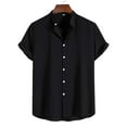thumbnail image 2 of Tropical Shirts Holiday Hawaiian Short Sleeve Men Lapel Button Down Graphic Beach T-Shirt Outdoors Hawaiian Vacation Shirts Summer Clothes for Men Streetwear, 2 of 6
