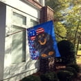 thumbnail image 2 of Longhair Black and Tan Dachshund USA American Flag Canvas House Size, 2 of 5
