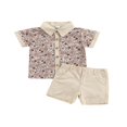 thumbnail image 1 of Tenues Assorties pour la Famille Barboteuse Robe Frère Chemise Mignonne Ensemble à Imprimé Floral, 1 of 6