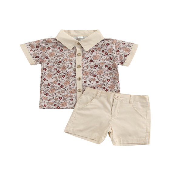 Family Matching Outfits Sister Romper Dress Brother Shirt Cute Floral Print Set