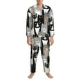 thumbnail image 4 of Kll Colors Cats Sleepwear Mens Flannel Pajamas,Long Cotton Pj Set, 4 of 9