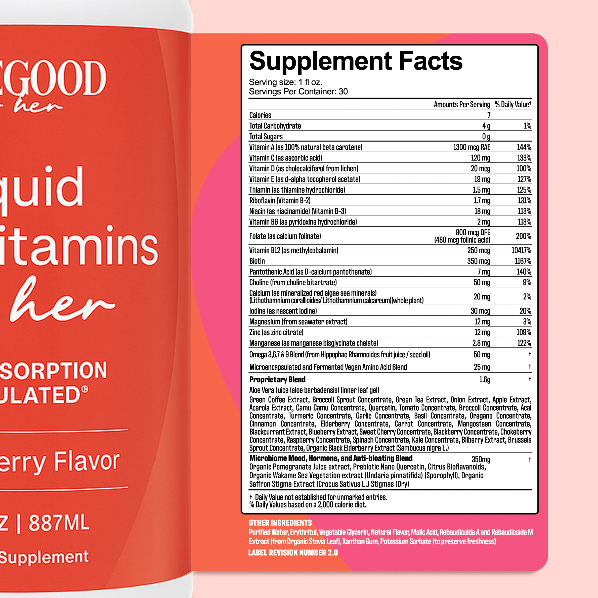 PureGood Women’s Liquid Multivitamin | 70+ Nutrients, Superfoods & Omegas | High Absorption Daily Supplement | Vegan, Non-GMO, Sugar Free | Mixed Berry Flavor | Made in USA