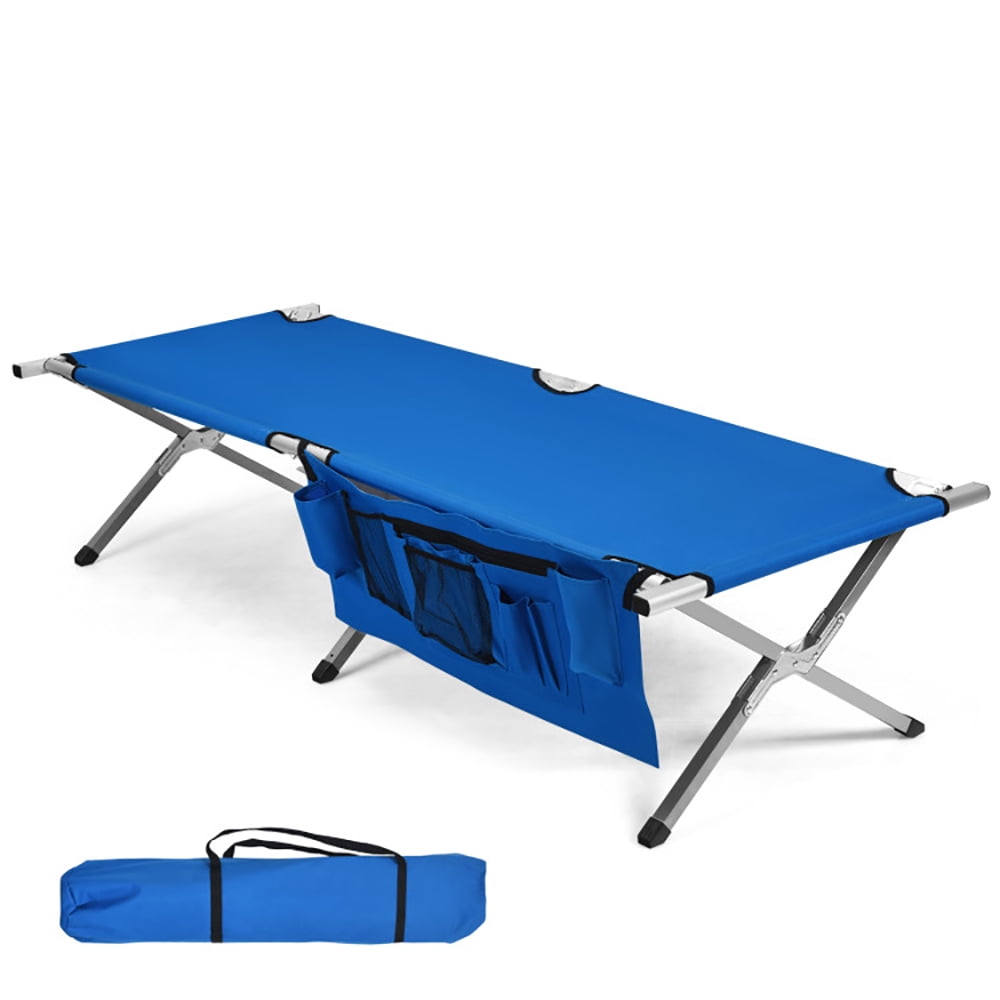 Aimee Lii Folding Camping Cot Heavy-duty Camp Bed with Carry Bag, Folding Sleeping Cot for Camping, Blue