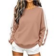thumbnail image 2 of Zormilly Oversized Sweatshirt for Women Long Sleeve Crew Neck Sweatshirt Striped Casual Pullover Fall Outfit, S-3XL, 2 of 8