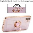 thumbnail image 4 of Electroplated Magnetic Ring Holder Case, 360 Degree with Rotation Metal Finger Ring Holder Magnet Car Holder Soft Silicone Shockproof Cover for iPhone 13 6.1 inch - Purple, 4 of 16