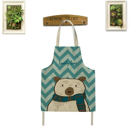 Cartoon Bear Pattern Apron Down Jacket Cover Printed Apron