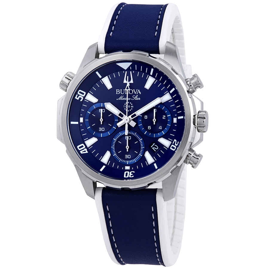 Bulova Marine Star Chronograph Blue Dial Men's Watch 96B287