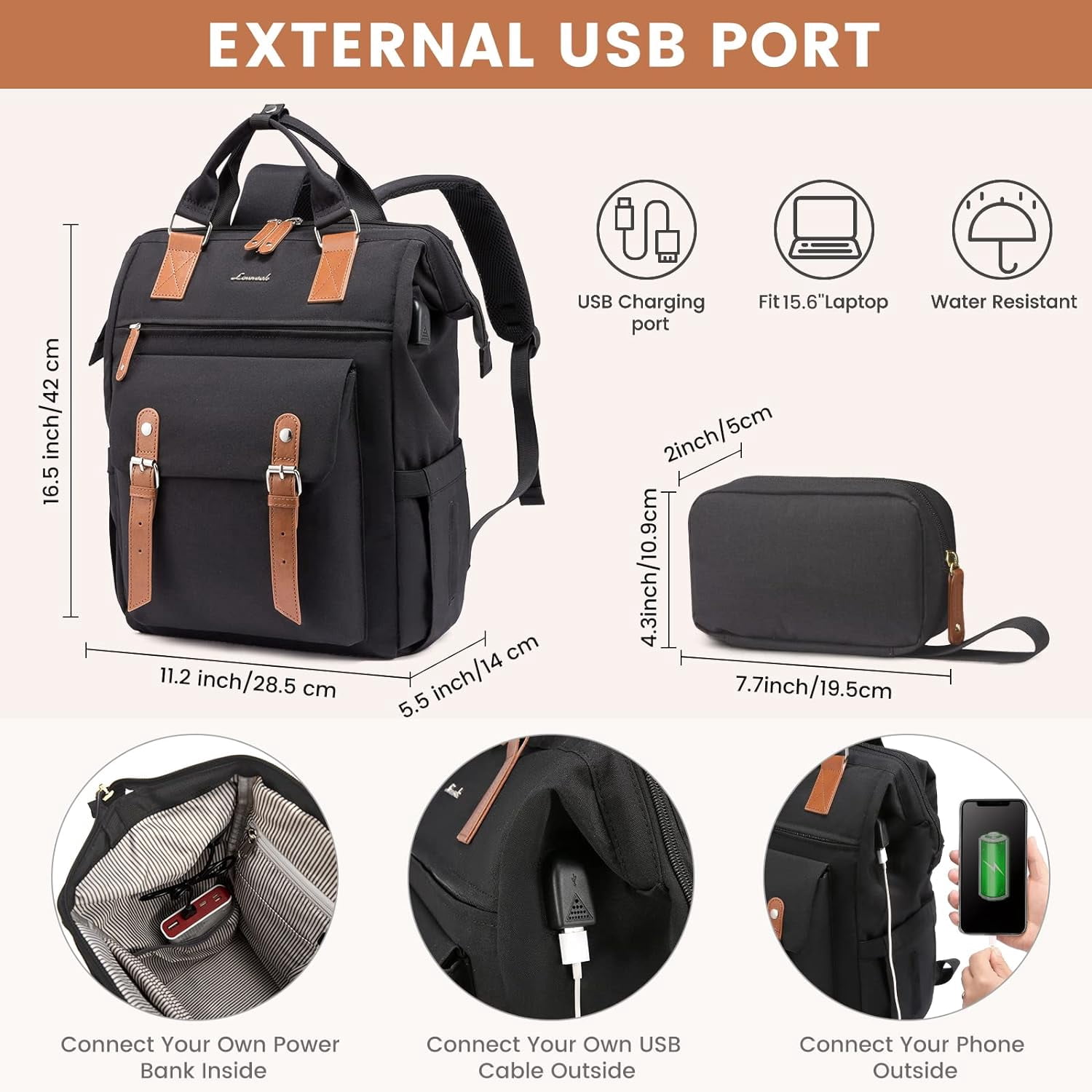Lovevook Laptop Backpack for Women 15.6",Cute Work Travel Commuter Daypack,Nurse Doctor Teacher Backpack Purses College Computer Bookbag