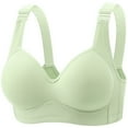 thumbnail image 2 of Yeaiivve Women Wireless Comfort Bras Seamless Lightly Padded Bralette Adjustable Straps Full Coverage Underwear Breathable Everyday Bras Green,40, 2 of 3
