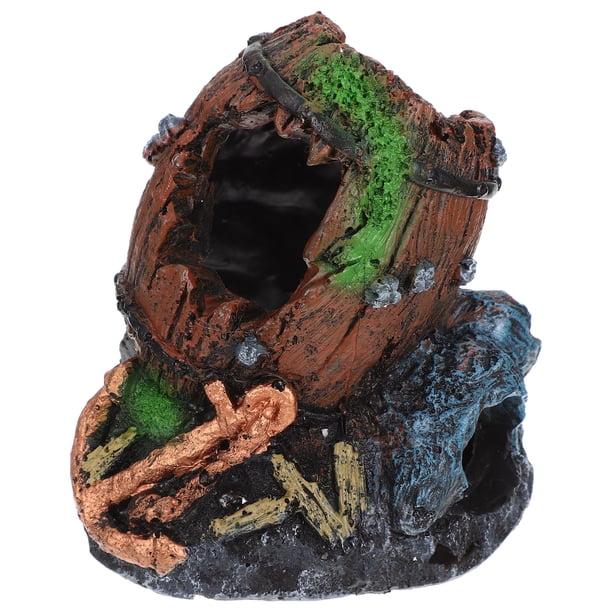EeaseMX Cueva decorativa para acuario, acuario de escritorio, escondite para pecera, accesorio para acuario