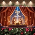 thumbnail image 6 of Starry Design Love Came Down Banner Religious Theme Nativity Banner Golden Star Red Background Christmas Banner for Christmas Decoration Church Event Religious Ceremony, 6 of 9