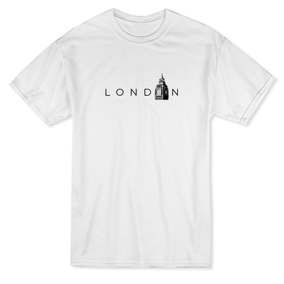 Big Ben Graphic London Quote Men White T-Shirt, Male Medium