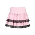 thumbnail image 5 of Yuemengxuan Popular Women Pleated Skirt Lace Up Waist Plaid Mesh Hem Spring Clothing, 5 of 8