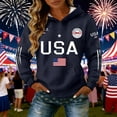 thumbnail image 3 of AHMOMEI Women's 250th Anniversary Print Shirt 1776-2026 USA 250th Anniversary Waffle Hoodie Patriotic Hooded Sweatshirt Women, 3 of 3