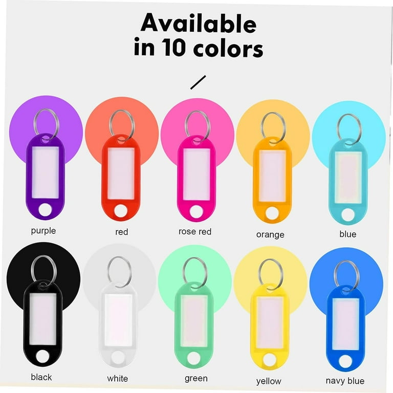 300 Pcs Color Plastic Pp Key Plastic Keychain Heavy Duty Keychain