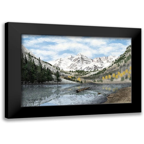 Jacobs, Billy 14x11 Black Modern Framed Museum Art Print Titled - The Maroon Bells