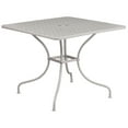 thumbnail image 4 of Flash Furniture Oia Commercial Grade 35.5" Square Light Gray Indoor-Outdoor Steel Patio Table Set with 2 Square Back Chairs, 4 of 5