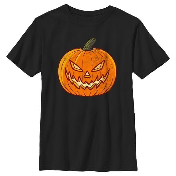 Boy's Lost Gods Halloween Evil Jack-O'-Lantern Graphic Tee Black Medium