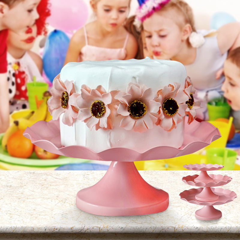 S/L Round Metal Cake Cupcake Stand Holder Wedding Birthday Party Display Plate 