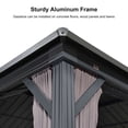 thumbnail image 6 of PURPLE LEAF 12' X 14' Hardtop Gazebo Patio Hardtop Gazebo with Heavy Duty Galvanized Steel Double Roof for Patio Lawn Garden, Grey, 6 of 13