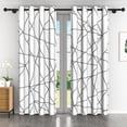 thumbnail image 2 of Lfeey Line Art White Curtains, Room Darkening Blackout Curtains, 42x63 inch, 2 Pieces, 2 of 6