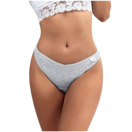 

KDDYLITQ Women Panty Low Rise Everyday Seamless Underwear Sporty Cotton Briefs Gray M