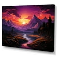 thumbnail image 2 of Designart "Purple Mountains With An Orange Sunset" Abstract Landscape Canvas Art Print, 2 of 7