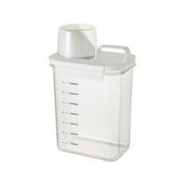 YiJuHui 1pcs Smart-Dosing Laundry Detergent Dispenser with Measuring Guide, Sealed Storage Container for Powder & Liquid, Transparent Kitchen & Utility Organizer, Leak-Proof Design