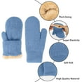 thumbnail image 4 of Women's Winter Gloves Warm Lining Knit Mittens (Blue One Size), 4 of 8