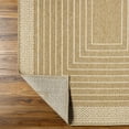 thumbnail image 7 of BoutiqueRugs Mopsa Geometric Bordered Area Rug - Modern Minimalist Striped Carpet for Living Room, Patio, Terrace - Outdoor Safe - Beige, Tan, White - 7'10" Round, 7 of 7