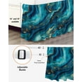 thumbnail image 3 of Abstract Marble Bed Skirt Queen Size 16" Drop Teal Green Gold Gradient Wave Texture Ruffled Wrap Around Bed Skirts Adjustable Elastic Bedskirt Dust Ruffle for Queen Size Bed, 3 of 7