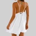 thumbnail image 5 of Sentmoon Longues Robes Maxi pour Femmes Fête Sans Manches Col Rond Robes d'Été Couleur Unie Coupe Régulière Bretelles Spaghetti Robes pour Femmes Confortables pour l'Été et Temps Chaud Blanc P, 5 of 5