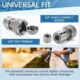 thumbnail image 4 of 3/4" Ght to 1/4" Stainless Steel Leak-Proof Connector, Garden Hose to Mini Power Washer Adapter for Car Wash Outdoor Cleaning Nozzle and Sprayer Attachment, 4 of 5