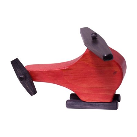 AmishToyBox.com Wooden Helicopter Toy with Spinning Propeller, Child-Safe, Non-Toxic, CPSIA-Approved Finish Red