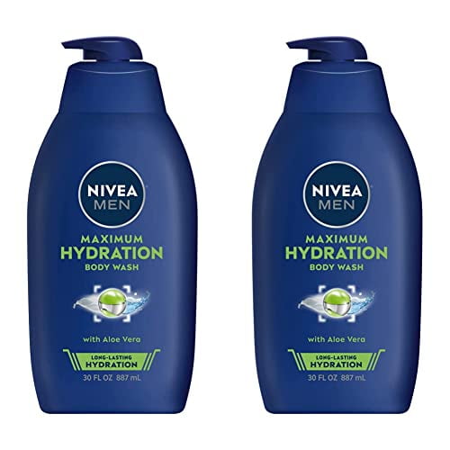 Nivea Men Maximum Hydration Body Wash, Aloe Vera Body Wash for Dry Skin, 30 Fl Oz Pump Bottle