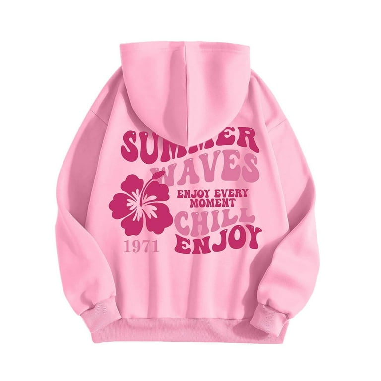 Knosfe Y2k Hoodies Letter Graphic Preppy Sweatshirt for Teen