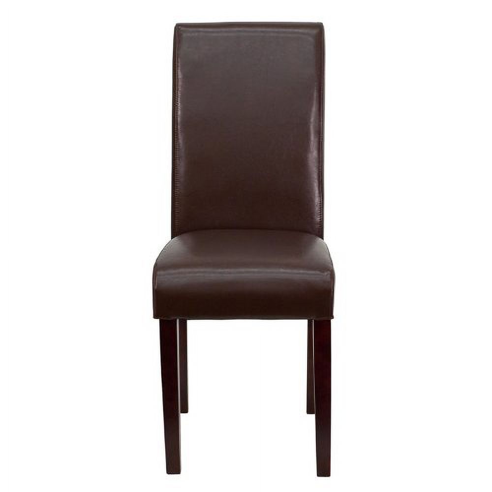 Dark Brown Leather Upholstered Parsons Chair - image 4 of 4
