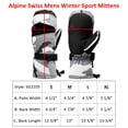 thumbnail image 5 of Alpine Swiss Mens Waterproof Ski Mittens 3M Thinsulate Winter Snow Sport Gloves, 5 of 6