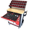 thumbnail image 2 of KAKA INDUSTRIAL HQC-540A(BT40) CNC Tool Cart, 5-Drawer Tool Chest with 77 Capacity, Red and Grey, 4 Ball-Bearing Glides, Mobile Work Station, 2 of 8